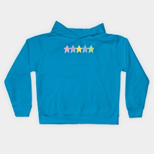 Five Multi Color Stars White Line Minimal Graphic Art Kids Hoodie